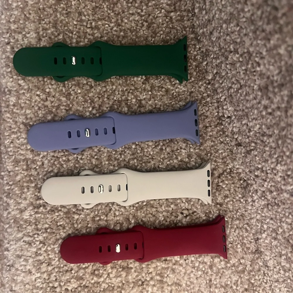 Silicone Replacement Watch Bands - Green, Lavender, White, Red